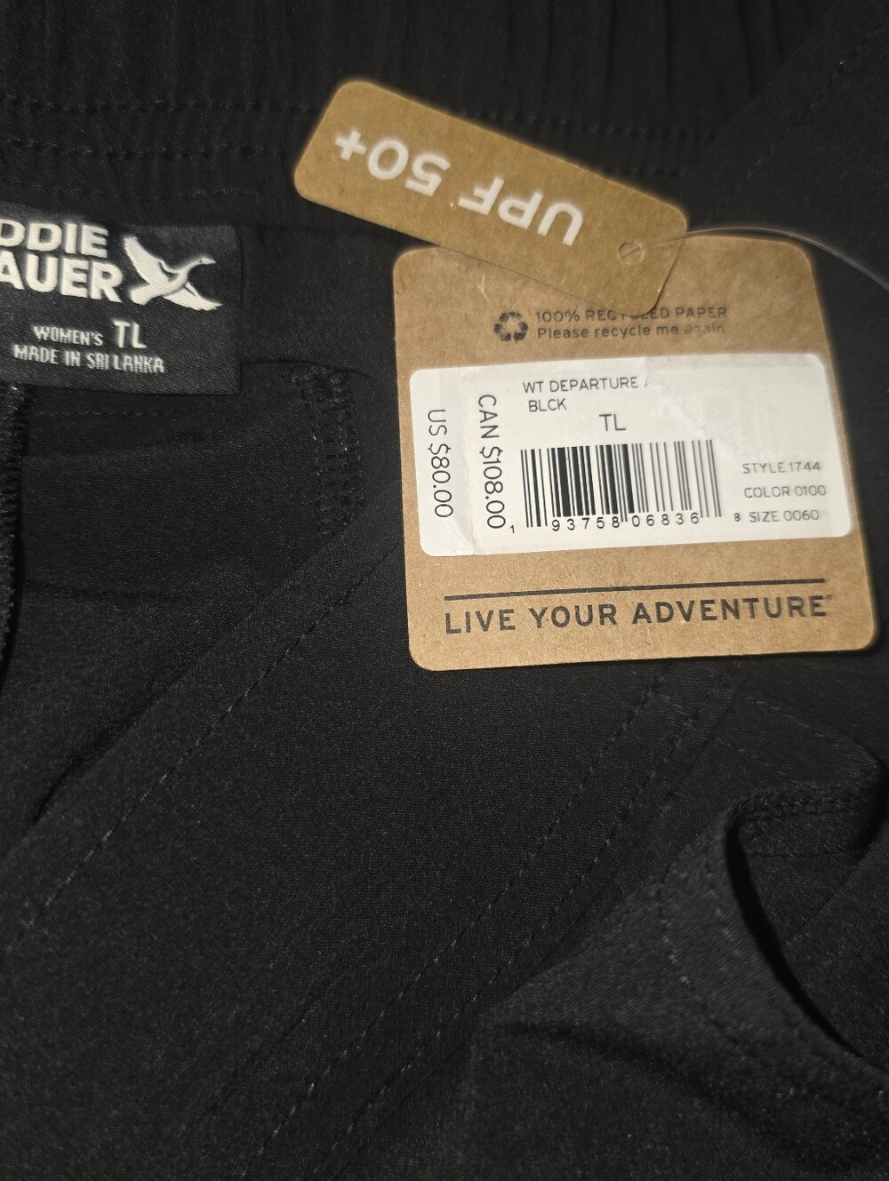 NWT Eddie Bauer Women's Departure Ankle Pants Size Large Tall - Picture 6 of 6